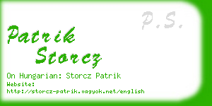 patrik storcz business card